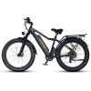 Dynalion Electric Bike Adults 26&quot; Fat Wide Tire 48V16Ah Li-ion Battery 750W Motor Front and Rear Disc Brake Shimano 7-Speed Derailleur Mountain E