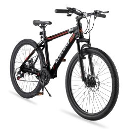 S24102 Elecony Saver100 24 Inch Mountain Bike Boys Girls; Steel Frame; Shimano 21 Speed Mountain Bicycle with Daul Disc Brakes and Front Suspension MT