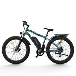 AOSTIRMOTOR S07-F 26&quot; 750W Electric Bike Fat Tire P7 48V 13AH Removable Lithium Battery for Adults with Detachable Rear Rack Fender New Model