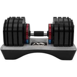 Adjustable Dumbbell - 80lb Single Dumbbell with Anti-Slip Handle;  Fast Adjust Weight Exercise Fitness Dumbbell with Tray Suitable for Full Body Worko