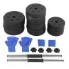 Weight Dumbbell Set 66 LB Adjustable Cap Gym Barbell Plates Body Workout