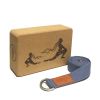 Laser Engraved Cork Block & Strap Combo (Blue Strap)