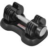 1PC Adjustable Dumbbell 25 lbs with Fast Automatic Adjustable and Weight Plate for Body Workout Home Gym; black RT