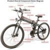 SAMEBIKE LO26 Electric Bike for Adults; Folding Electric Mountain Bicycle Adults 26 inch E-Bike 500W Motor Professional Shimano 7 Speed Gears with 48V