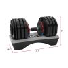 Adjustable Dumbbell - 80lb Single Dumbbell with Anti-Slip Handle;  Fast Adjust Weight Exercise Fitness Dumbbell with Tray Suitable for Full Body Worko