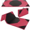 2" Thick Four-Fold Exercise Mat with Carry Strap; Lightweight and Extra Large Size for Tumbling; Martial Arts; Gymnastics; Stretching; Core Workout