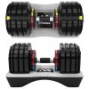 Adjustable Dumbbell - 80lb x2 Dumbbell Set of 2 with Anti-Slip Handle; Fast Adjust Weight Exercise Fitness Dumbbell with Tray Suitable for Full Body W