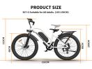 26&quot; 750W Electric Bike Fat Tire P7 48V 13AH Removable Lithium Battery for Adults Girls with Detachable Rear Rack Fender(White)