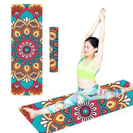 Fashion Printed Suede TPE Anti-slip Gym Fitness Exercise Pilates Yoga Mat Pad (Color: Spring Equinox)