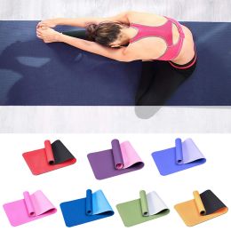 6mm TPE Anti-slip Thicken Gym Fitness Training Exercise Pilates Yoga Mat Cushion (Color: Deep Blue)