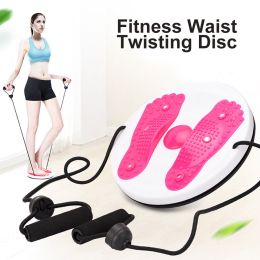 Twist Waist Disc Fitness Slim Rotating Plate Abdomen Exerciser with Pull Rope (Color: Purple)