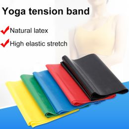 Body Stretching Yoga Fitness Exercise Strength Training Latex Resistance Band (Color: BLACK)