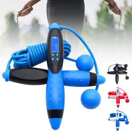 Digital Counter Anti Slip Handle Jump Skipping Rope Bodybuilding Exercise Tool (Color: BLACK)