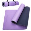 COOLMOON 1/4 Inch Extra Thick Yoga Mat Double-Sided Non Slip,Yoga Mat For Women and Men,Fitness Mats With Carrying Strap,Eco Friendly TPE Yoga Mat , P