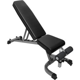 Adjustable Foldable Utility Sit Up Strength Training Weight Bench Equipmen (Color: BLACK, Type: Exercise & Fitness)