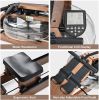 Water Rowing Machine Indoor Wooden Exercise Equipment Home Gym with LCD Monitor