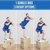 3-in-1 Wooden Jump Box for Crossfit Workout 12*14*16in Height Log color