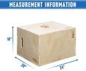 3-in-1 Wooden Jump Box for Crossfit Workout 12*14*16in Height Log color