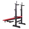 Adjustable Folding Multifunctional Workout Station Adjustable Workout Bench with Squat Rack - balck red XH