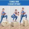 3-in-1 Wooden Jump Box for Crossfit Workout 12*14*16in Height Log color