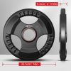 Rubber Coated Weight Plates in Pairs or Single for Strength Training Weightlifting and Bodybuilding Black 4 Size Options