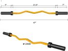 Solid Steel 47 ""Coil Rod Barbell Standard Weight Bar Knurled Non-Slip 300 lb Capacity Weight Bar Yellow